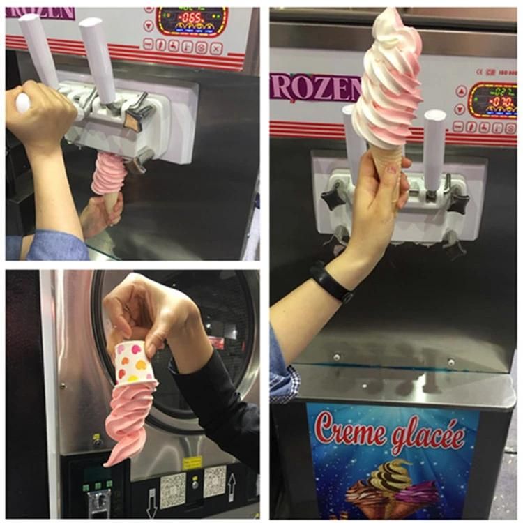 Sundae Custard Frozen Yogurt 3 Flavors Ice Cream Machine Truck