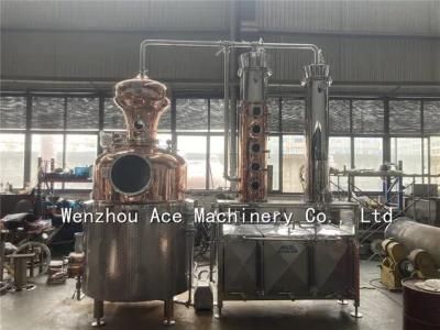 Factory Price Copper Distillery Equipment 300L Moonshine Alcohol Reflux Column Distiller ...