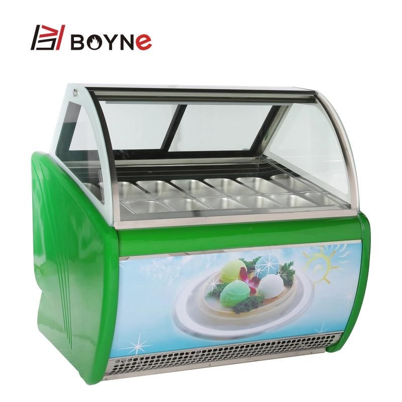 Different Capacity Commercial Ice Cream Display Freezer Showcase