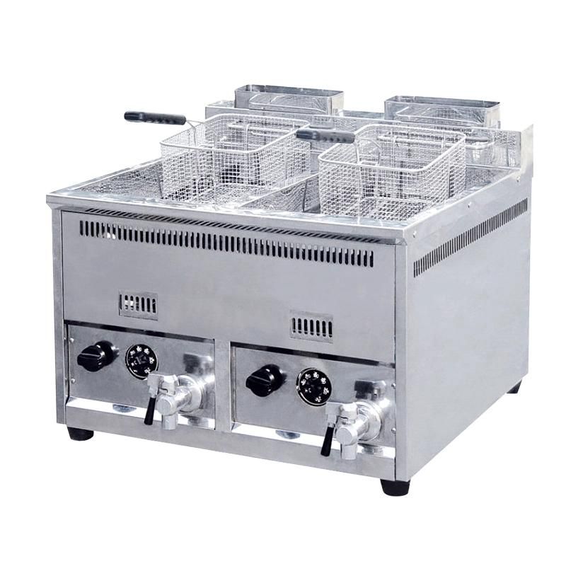 Stainless Steel Double Tank Gas Fryer