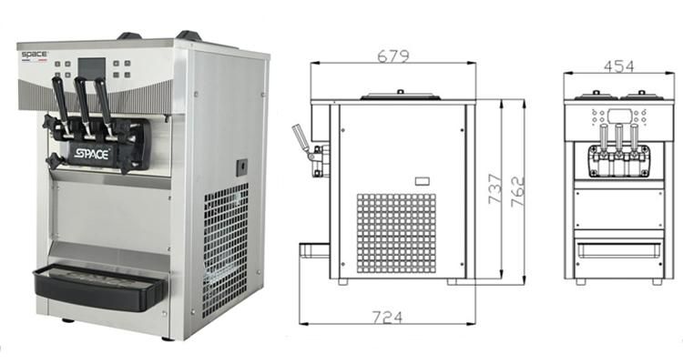 Space Fast Cooling Sorbet Making Batch Counter Top 220V Ice Cream Machine