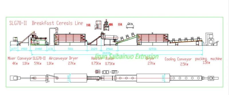 Twin Screw Extrusion Food Processing Line Cheese Balls Manufacturing Maker Plant Corn Flakes Coco Pops Breakfast Cereals Snacks Food Making Machine