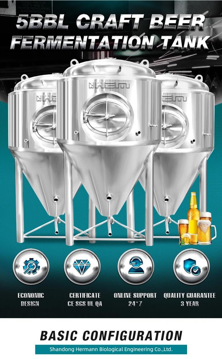 5bbl 10bbl 15bbl 20bbl Beer Conical Fermenter Fermenting Tank Fermenting Equipment Turnkey Project for Sale