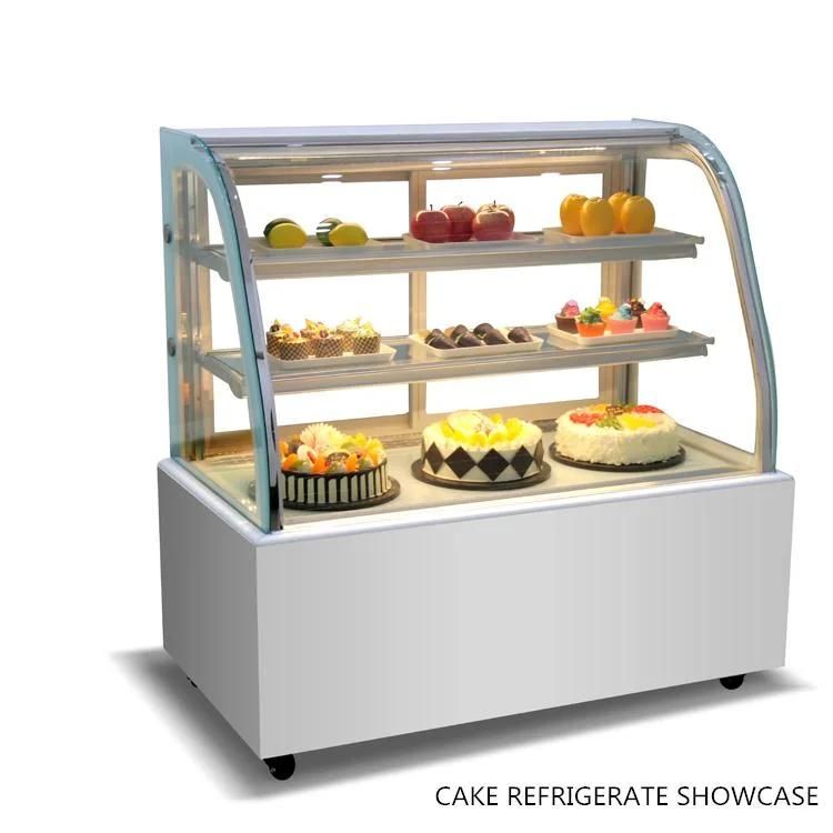 Stainless Steel CD1500 Commercial Kitchen Cake Display Refrigerator Showcase Glass Dessert Cabinet for Bakery Equipment Food Machine