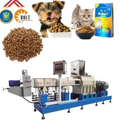 Double Screws Cereal Expanded Bulking Dry Pet Dog Food Fish Feed Bird Feed Extruder ...