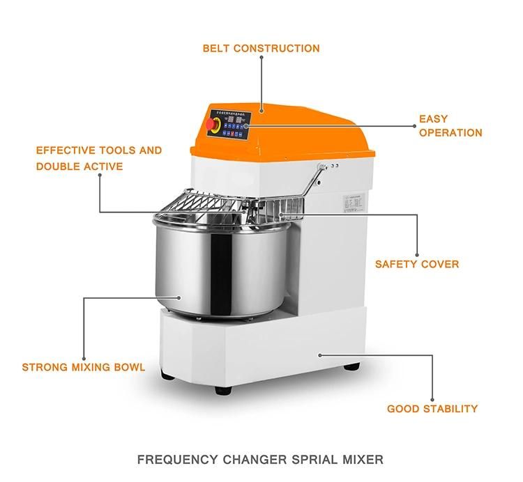 10 20 30 50 Liter Kitchen Kneading Machine Bread Food Mixer Bakery Cake Mixer Stand Electric Spiral Mixer Industrial Commercial Dough Mixer