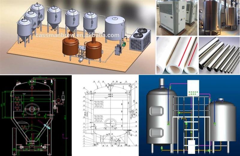 Cassman Customized 304 Stainless Steel Brewery System Fermentation Equipment Beer Making Line