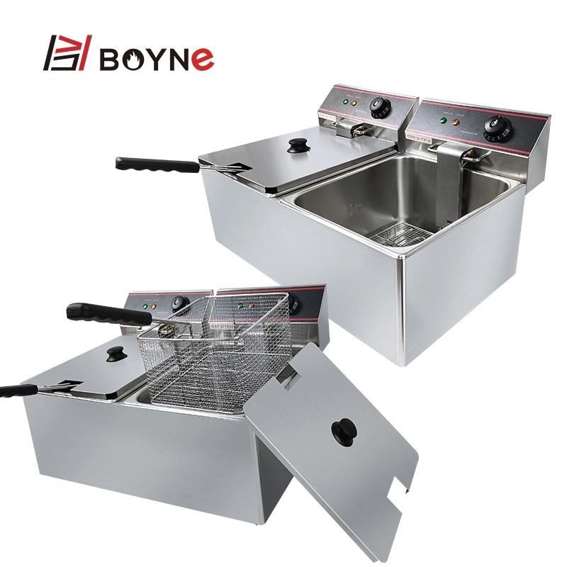 Commercial Stainless Steel Double Tank 11 Liter Electric Deep Fryer