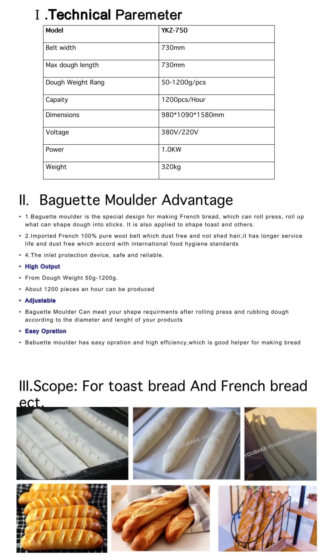 Dough Baguette Moulder Shaping Making Machine Equipment Price