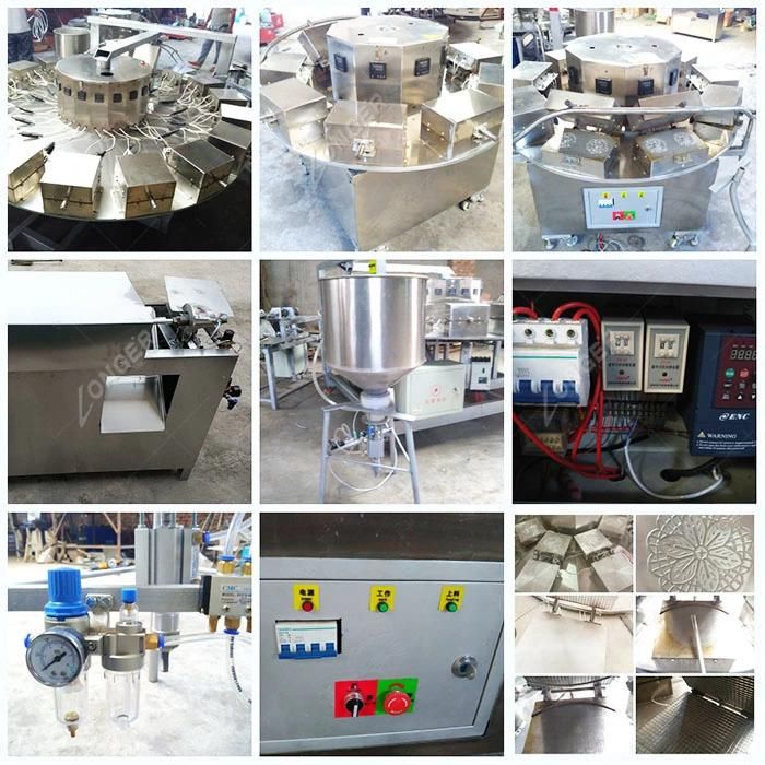 Commercial Stroopwafel Making Ice Cream Waffle Cone Forming Machine