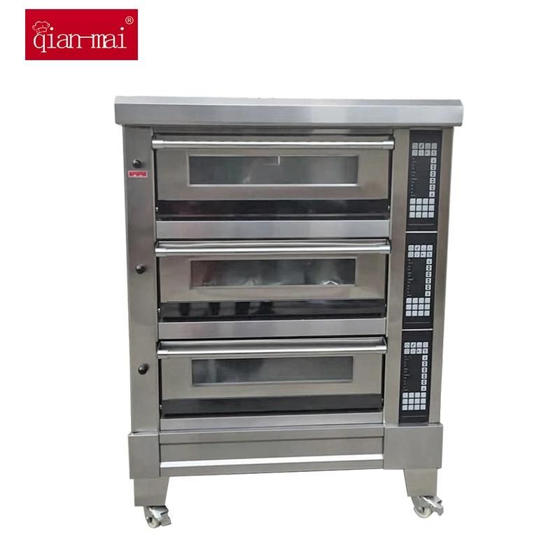 Baking Trays Electric Gas Kitchen Equipment 3 Deck 6 Trays 9 Trays Machinery Bread Bakery Pizza Oven