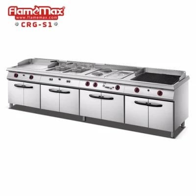 Set Cooking Range with Griddle Fryer Hot Plate Bain Marie