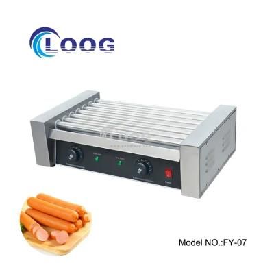 Popular Buffet Equipment Commercial Stainless Steel Hot Dog Roller with Bun Warmer Heating ...