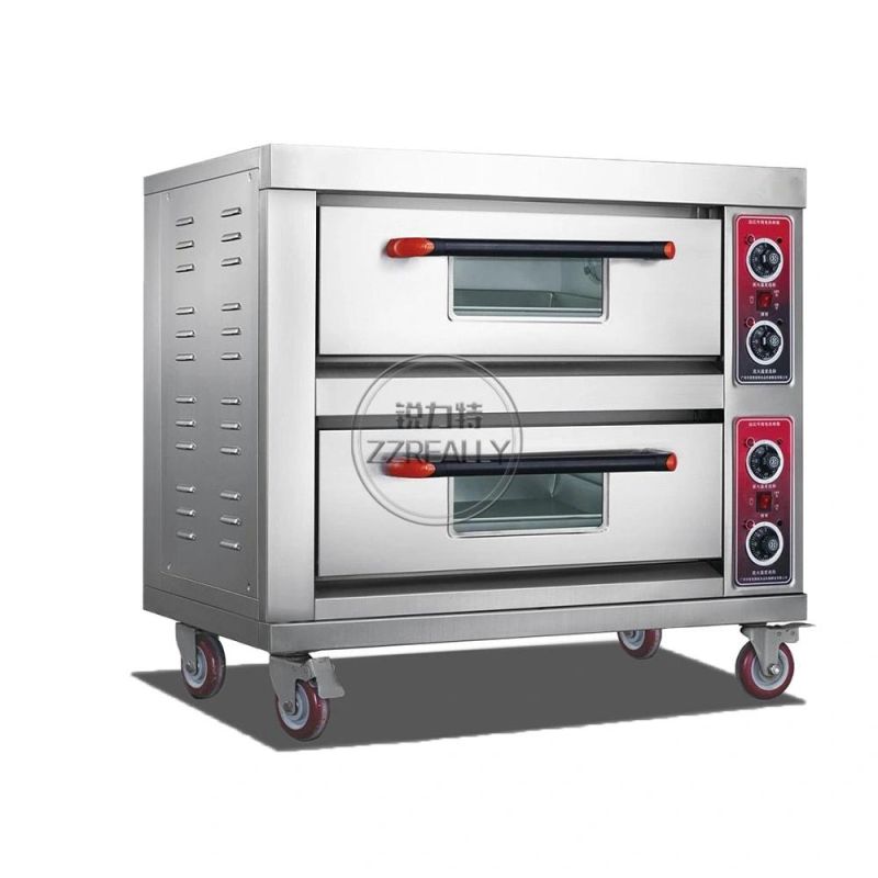 Large Commercial Slate Baking Oven Double Layer 4 Tray Pizza Bread Electric Oven Bakery Machines