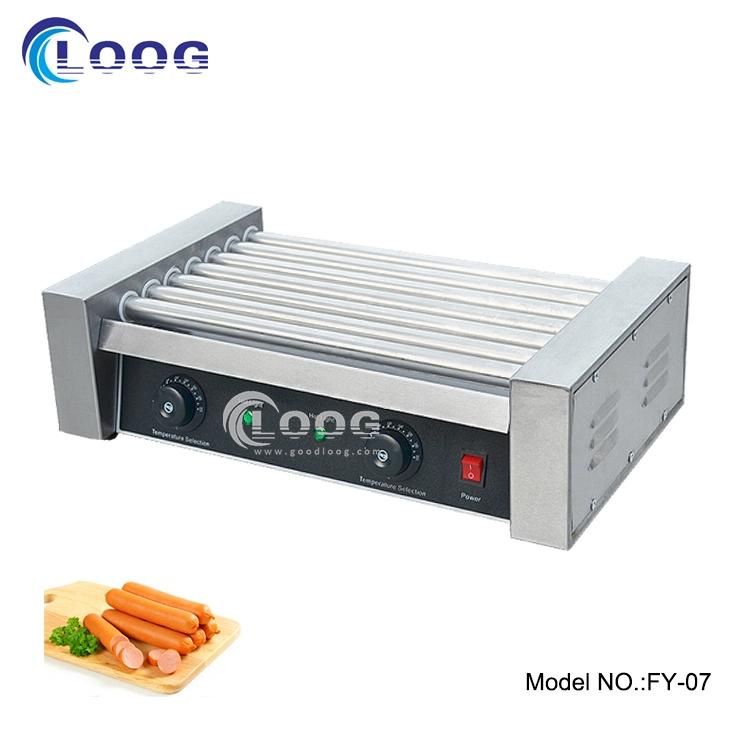 Popular Buffet Equipment Commercial Stainless Steel Hot Dog Roller with Bun Warmer Heating Machine Sausage Warmer with Aluminum Sticks