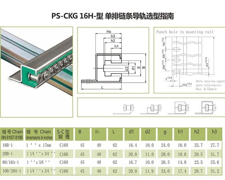 Chain Guide Rail for All Product Transfers