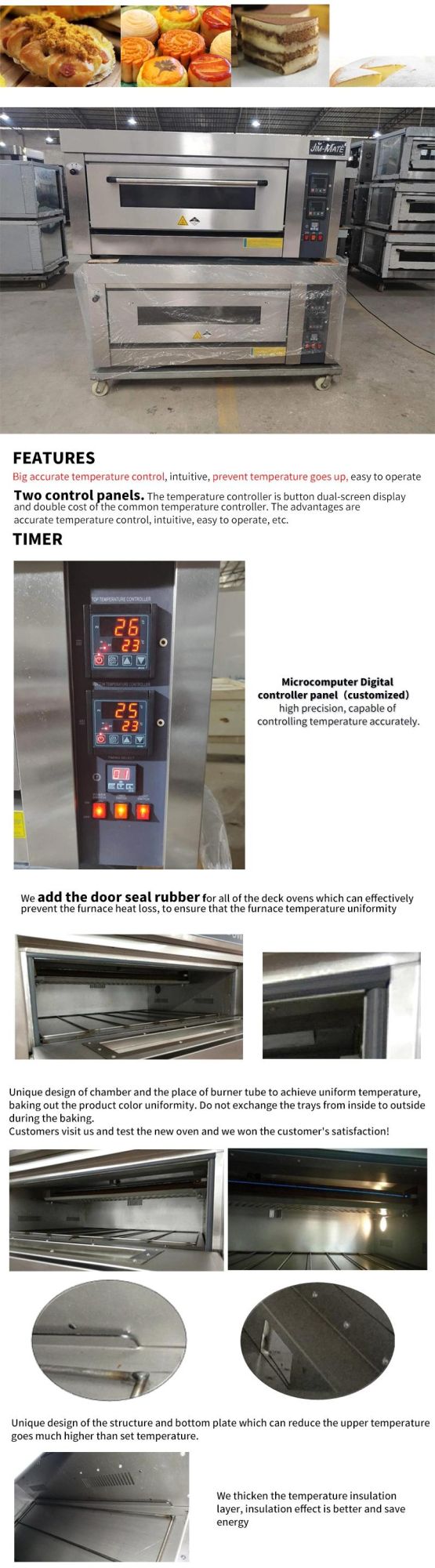 Baking Machine 1 Deck 1 Tray Commercial Gas Deck Oven