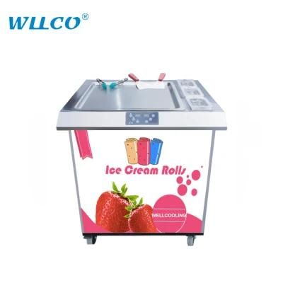 Thai Single Square Pan Fried Ice Cream Roll Machine Cart