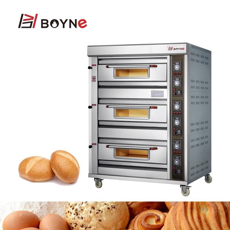 Gas Oven Three Deck Six Trays for Bakery