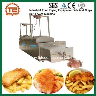 Industrial Food Frying Equipment Fish and Chips Belt Fryers Machine