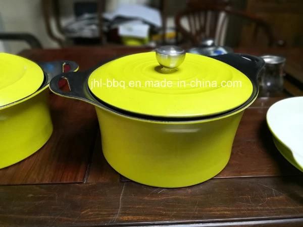 Iron Casting Colour Enamel Stockpot with Side Handles