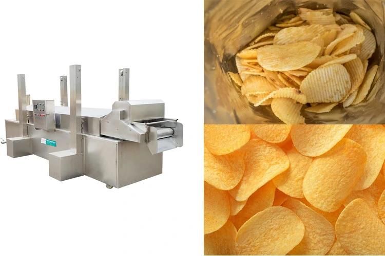 Potato Crisps Frying Machine Automatic Continuous Gas Fryer for Potato Chips