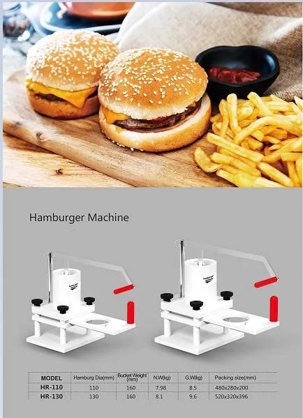 New Design Manual Hamburger Patty Making Machine Burger Bun Making Machine