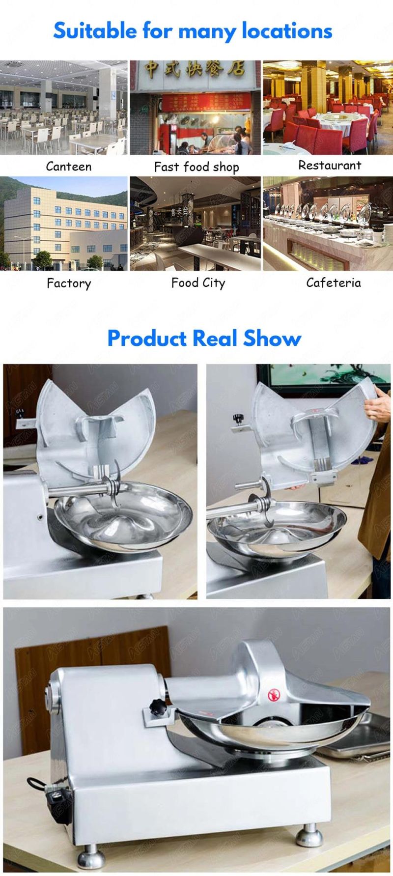 Hlq8 Stainless Steel Commercial Food Cutting Mixer Food Cutter Machine for Vegetable Meat Fillings