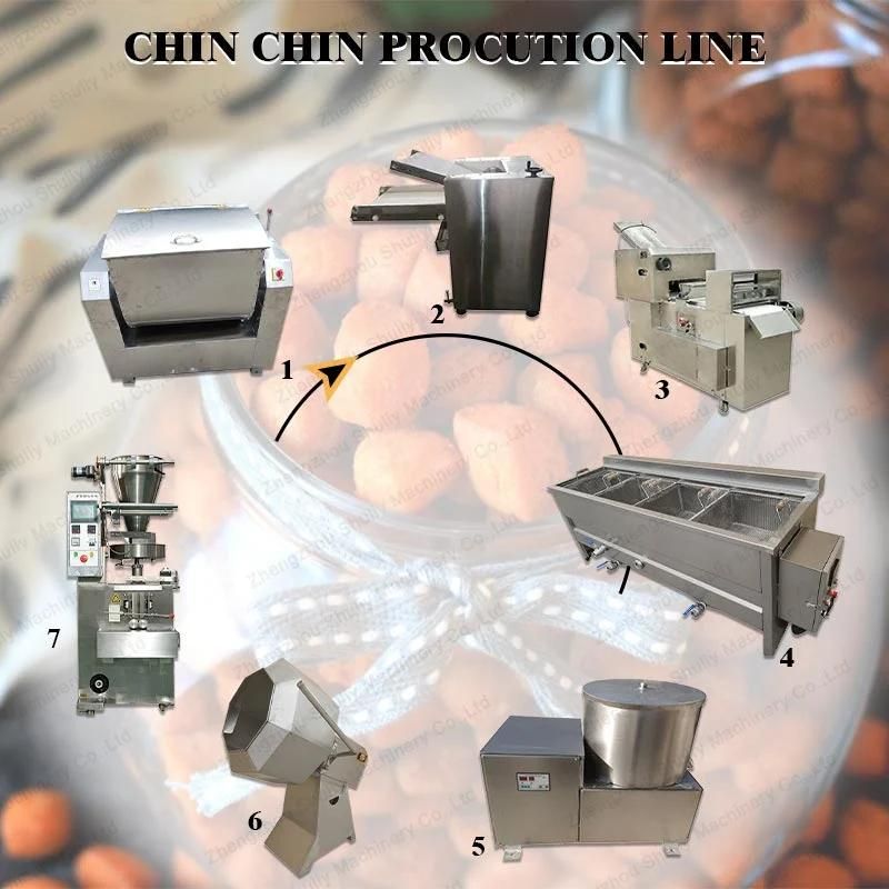 Chin Chin Cutting Equipment Chinchin Frying Drying Processing Machine