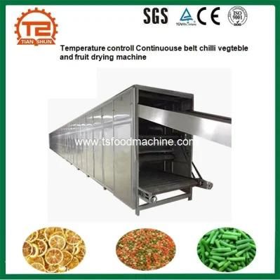 Temperature Controll Continuouse Belt Chilli Vegteble and Fruit Drying Machine