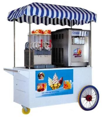 Ice Cream Machine Slush Machine with Handcart Trolly