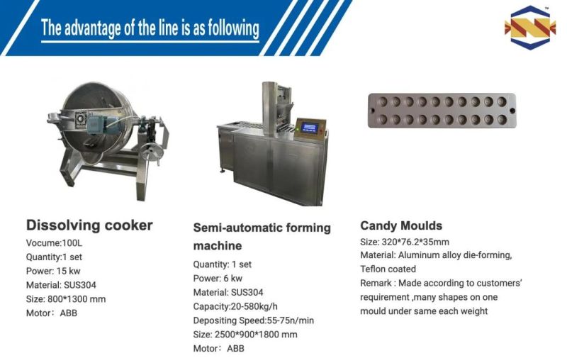 High-Tech Professional Lollipop Semi-Automatic Candy Machine with Depositing Production Line