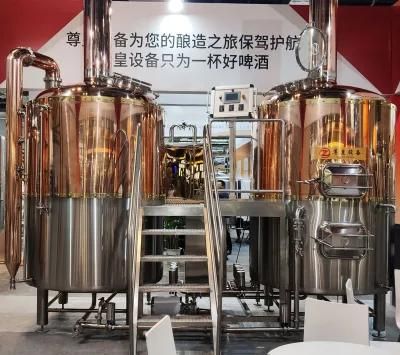 Semi - Automatic Red Copper Brewhouse Beer Brewing Equipment