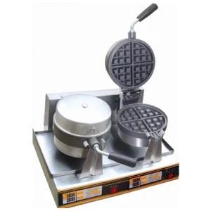 2 Plates Rotary Waffle Baker Snack Machine Waffle Maker Machine