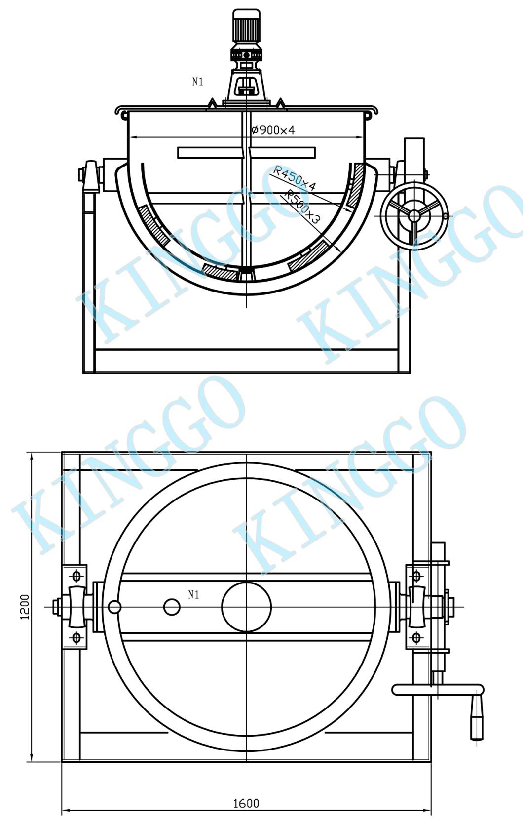 Stainless Steel Sanitary Industrial Steam Jacketed Cooking Kettle Mixer Blender