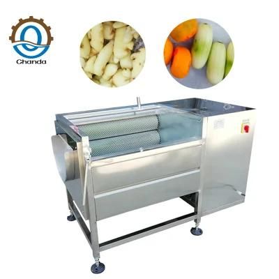 Root Vegetable Potato Peeler Brush Roller Type Potato Washing Peeling Machine