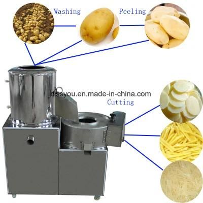 Brush Type Fruit Vegetable Potato Washing Peeling Cleaning Machine