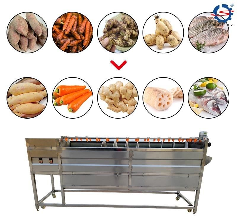 High Yield Carrot Kiwi Yam Cassava Brush Roller Washing Machine