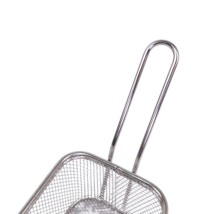 Table Serving Rectangular Stainless Steel Fryer Baskets Strainer French Fries Holder Small Fry Basket