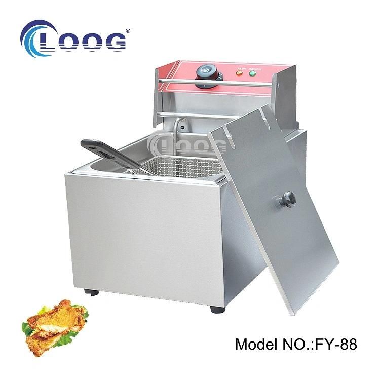 Electric Single Stainless Steel Basket Churros Frying Machine Donuts Maker Catering Equipment Countertop French Fries Fryer