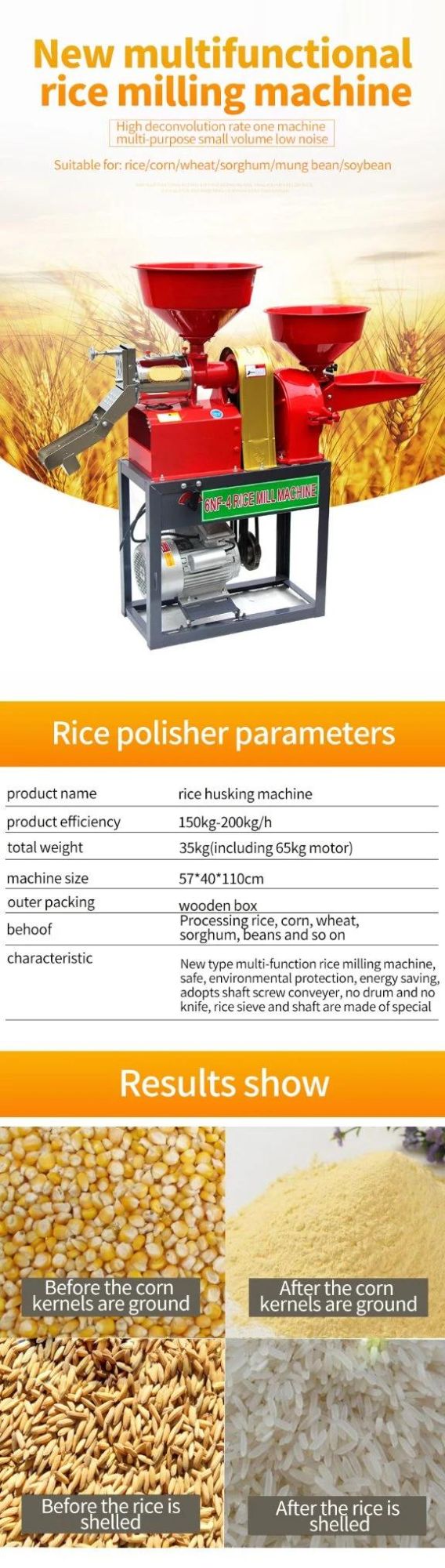 Automatic Mini Rice Whitening Machine Small Rice Mill Machinery