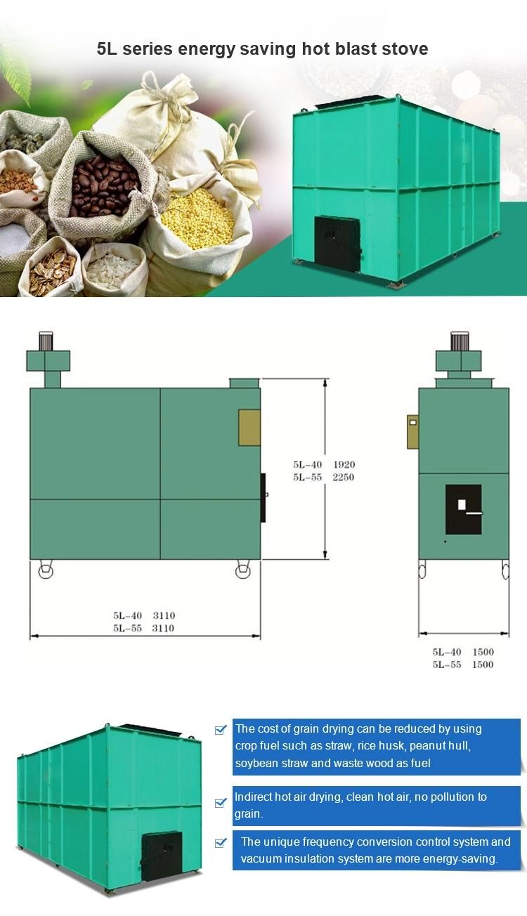 5L-55 Raw Paddy /Rice Dryer for Rice Mill Husk Furnace