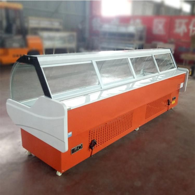 Commercial Fish Meat Display Freezer Refrigerator Showcase Butchery Meat Chiller for Supermarket