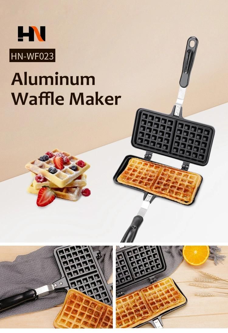 Rectangle Waffle Non-Stick Household Kitchen Gas Double Side Waffle Maker Pan Mould Mold Press Plate Cooking Baking Tool