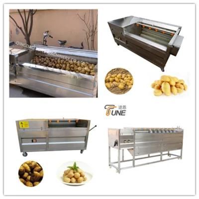 Industrial Stainless Steel Brush Type Potato Washing Peeling Machine