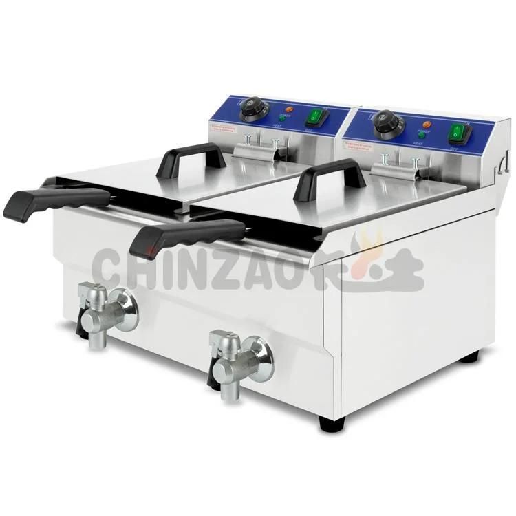 CE Approved Twin 10L Tank Commercial Stainless Steel Deep Fryer