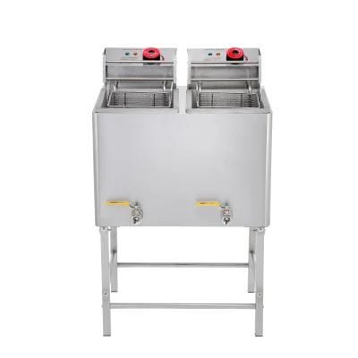 2 Tank 2 Basket Floor Stand Electric Deep Fryer for Kfc Fried Chicken