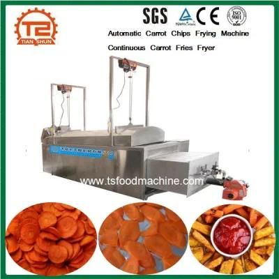 Automatic Carrot Chips Frying Machine Continuous Carrot Fries Fryer