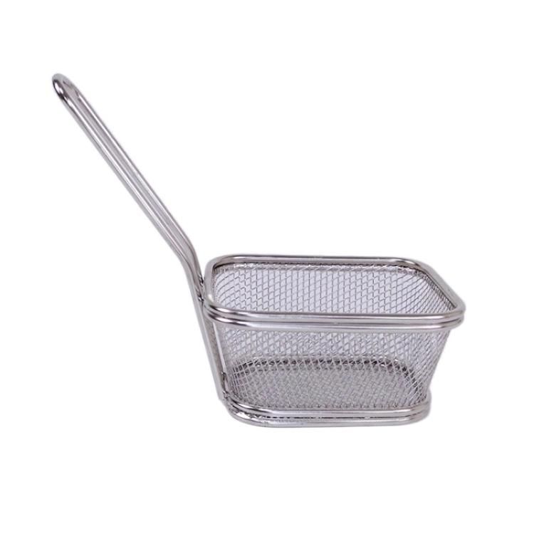 Table Serving Rectangular Stainless Steel Fryer Baskets Strainer French Fries Holder Small Fry Basket