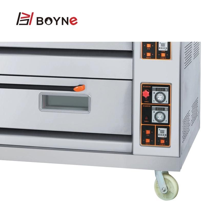 Stainless Steel Bakery Machine Three Deck Nine Trays Gas Baking Oven